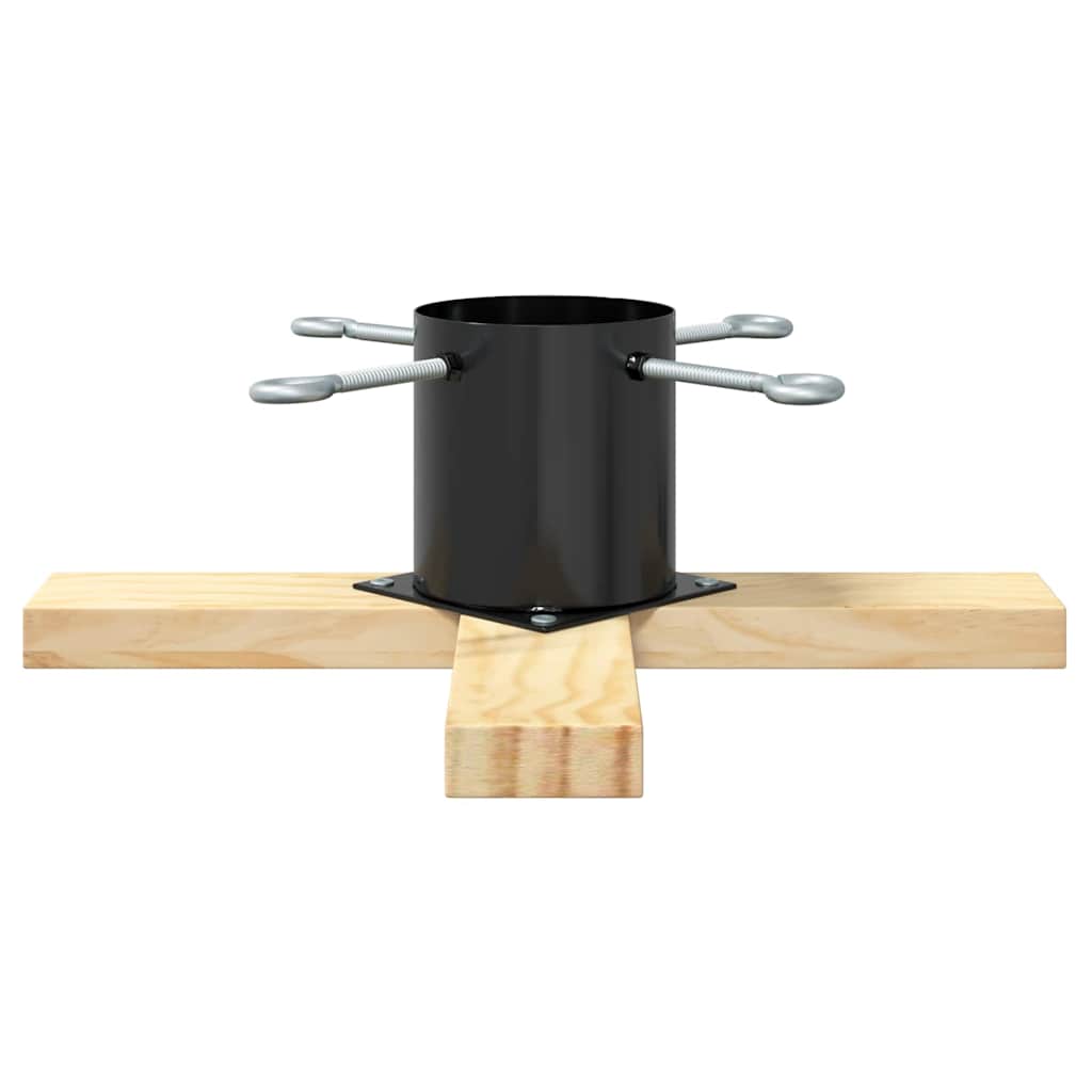 vidaXL Christmas Tree Stand 1.73 Black 50 x 50 x 16 cm Solid Pine Wood
