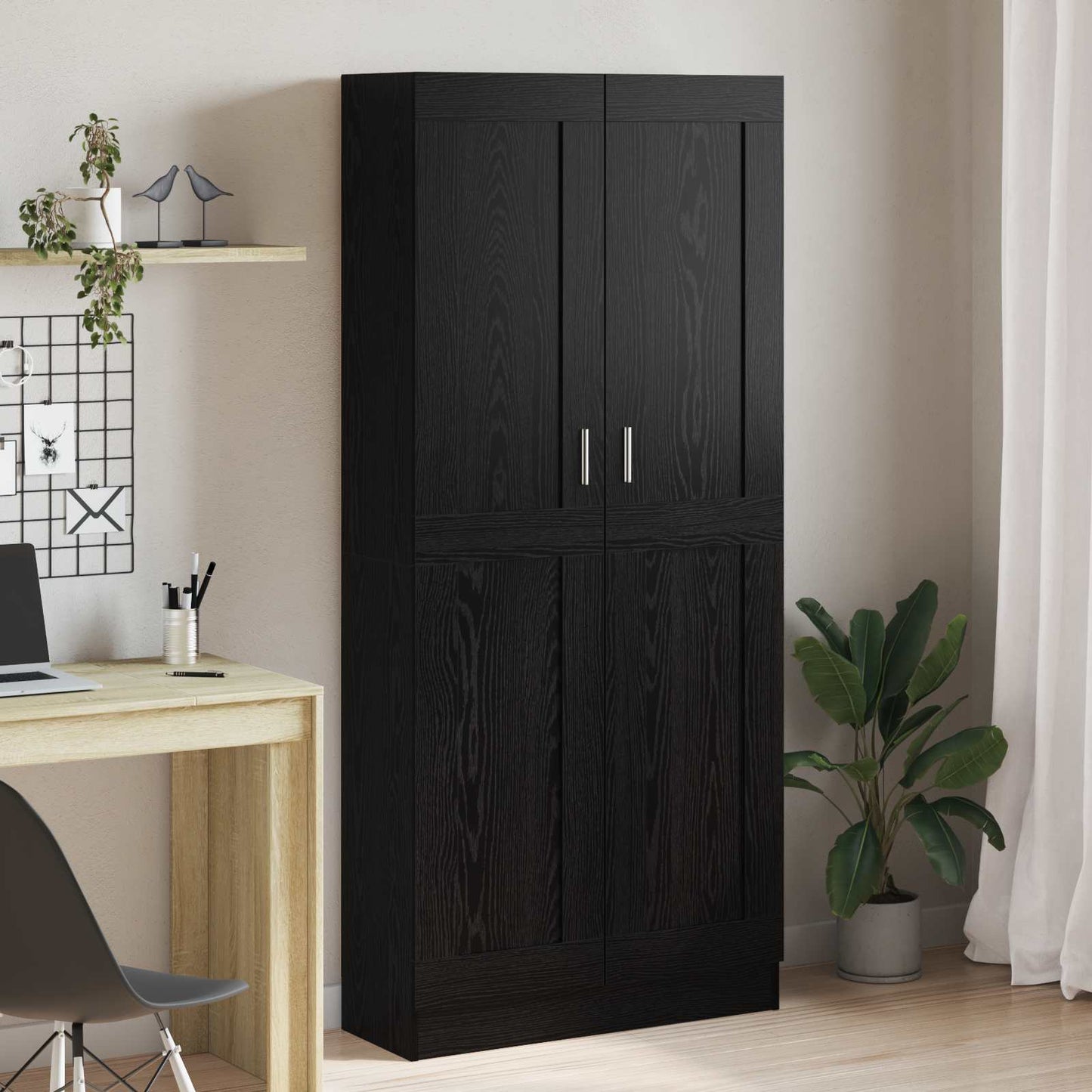 vidaXL Book Cabinet 3-Tier 82.5 x 30.5 x 185 cm Engineered Wood