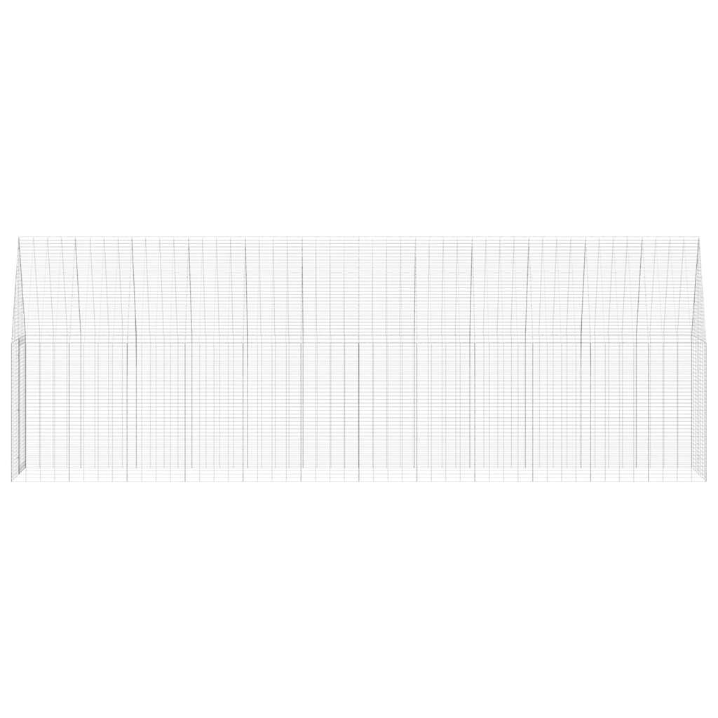 vidaXL Chicken Cage 2 pcs Silver 600 x 100 x 210 cm Galvanised Steel