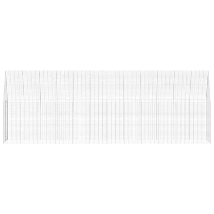 vidaXL Chicken Cage 2 pcs Silver 600 x 100 x 210 cm Galvanised Steel