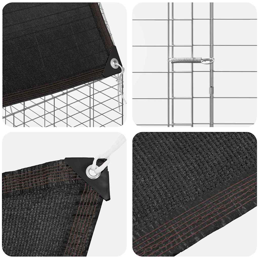 vidaXL Chicken Cage 2 pcs Silver 600 x 100 x 210 cm Galvanised Steel