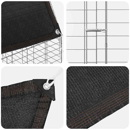 vidaXL Chicken Cage 2 pcs Silver 600 x 100 x 210 cm Galvanised Steel