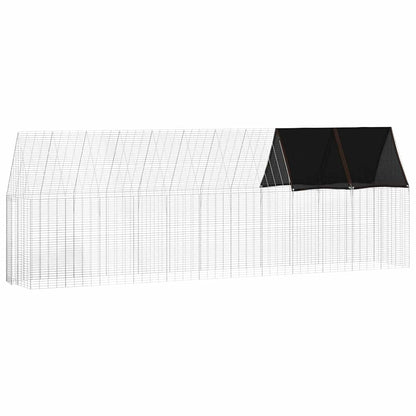 vidaXL Chicken Cage 2 pcs Silver 600 x 100 x 210 cm Galvanised Steel
