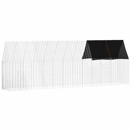 vidaXL Chicken Cage 2 pcs Silver 600 x 100 x 210 cm Galvanised Steel
