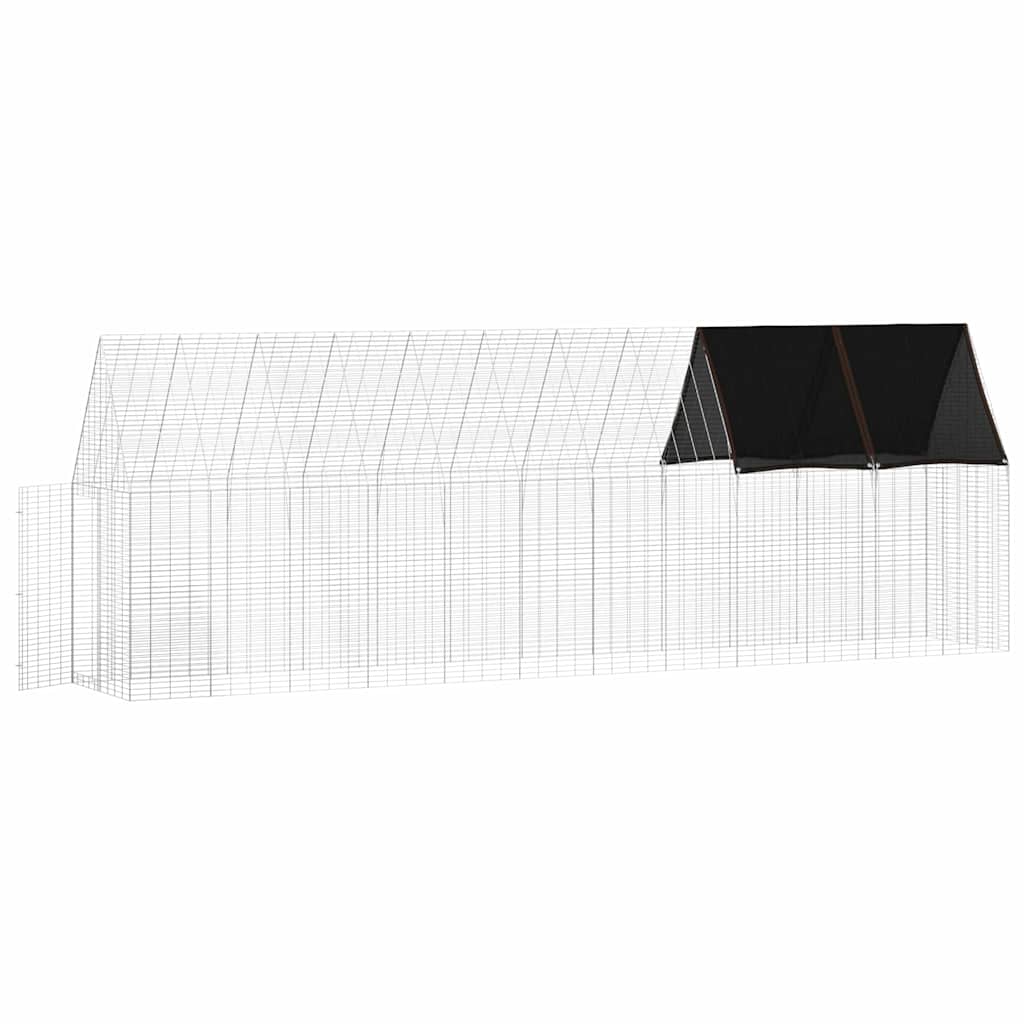 vidaXL Chicken Cage 2 pcs Silver 600 x 100 x 210 cm Galvanised Steel