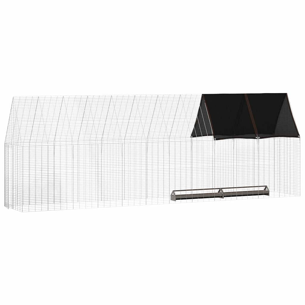 vidaXL Chicken Cage 2 pcs Silver 600 x 100 x 210 cm Galvanised Steel