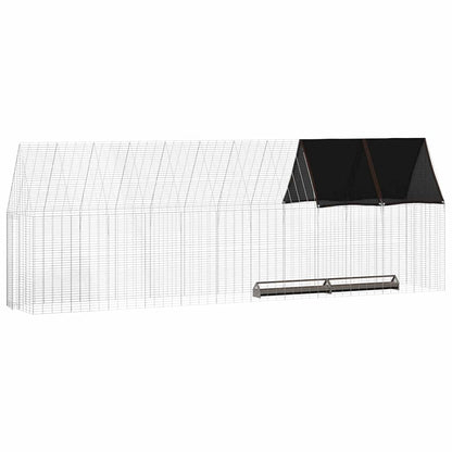 vidaXL Chicken Cage 2 pcs Silver 600 x 100 x 210 cm Galvanised Steel