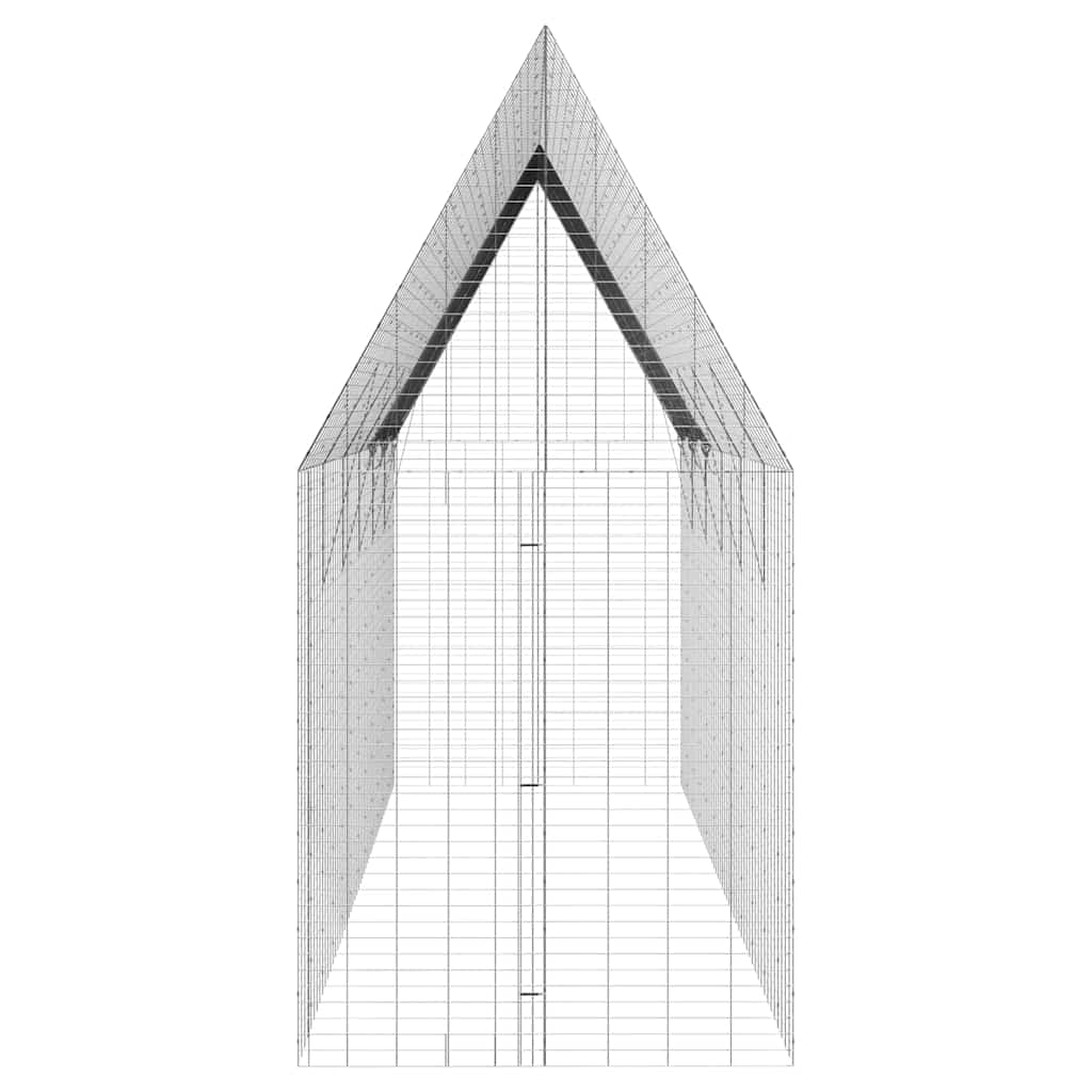 vidaXL Chicken Cage 2 pcs Silver 600 x 100 x 210 cm Galvanised Steel