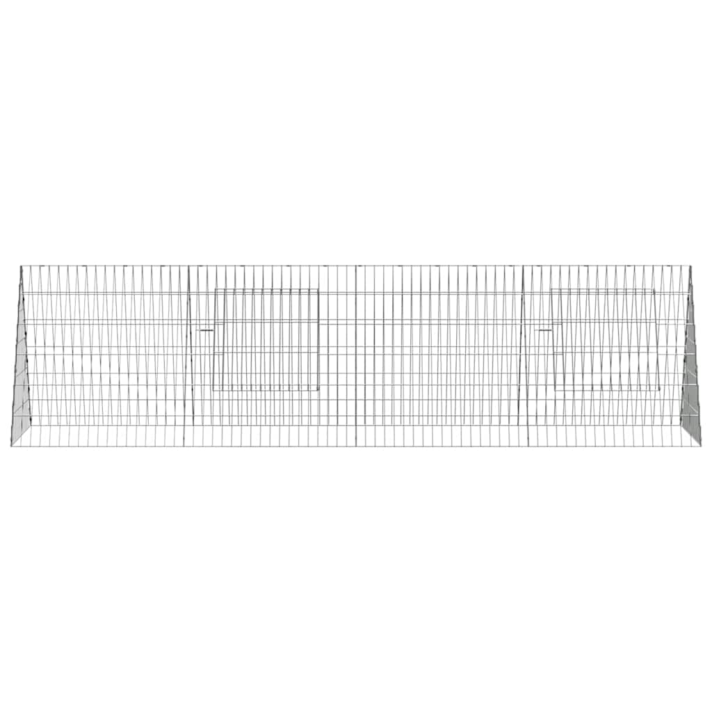 vidaXL Chicken Cage Silver 215 x 55 x 55 cm Galvanised Steel