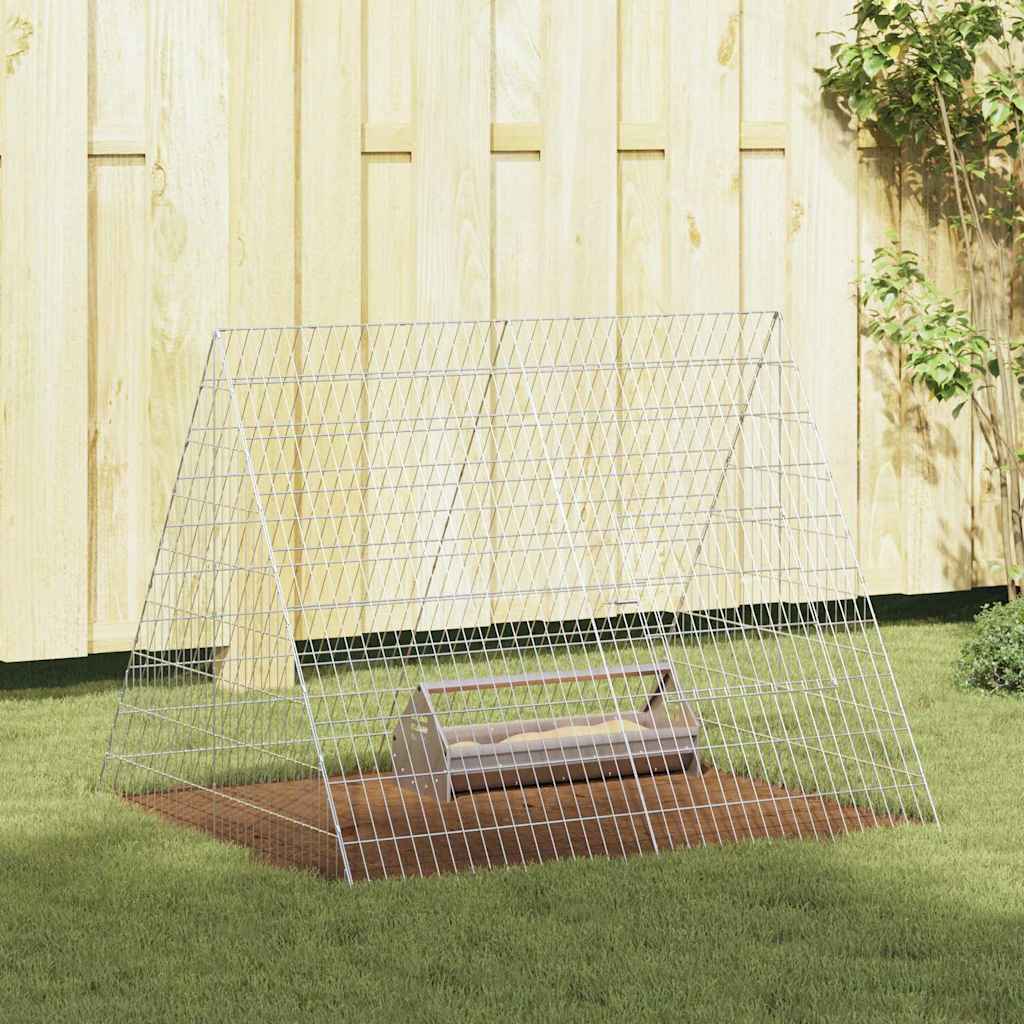 vidaXL Chicken Cage Silver 110 x 100 x 85 cm Galvanised Steel