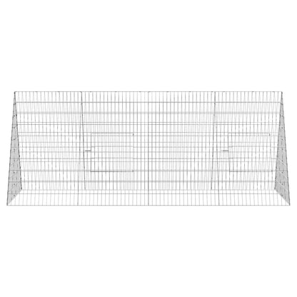 vidaXL Chicken Cage Silver 215 x 100 x 85 cm Galvanised Steel