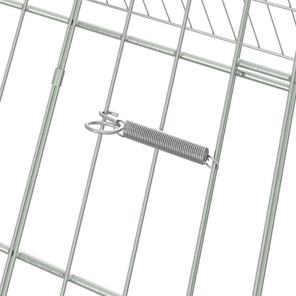 vidaXL Chicken Cage Silver 430 x 100 x 85 cm Galvanised Steel