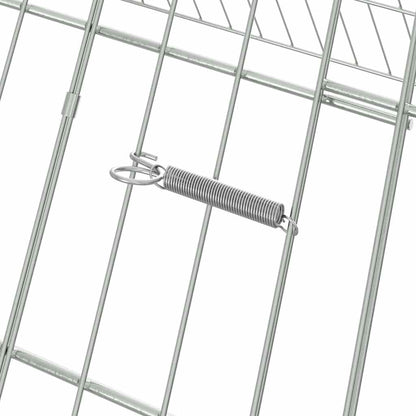 vidaXL Chicken Cage Silver 650 x 100 x 85 cm Galvanised Steel
