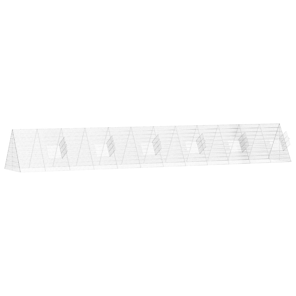 vidaXL Chicken Cage Silver 650 x 100 x 85 cm Galvanised Steel