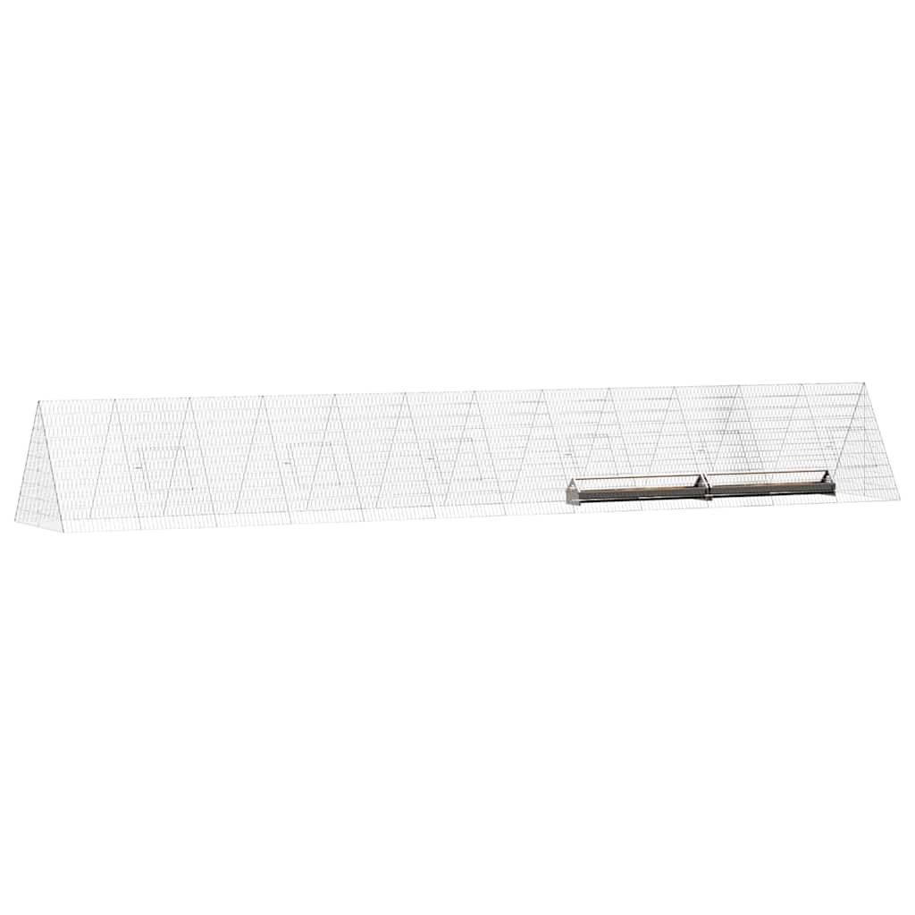 vidaXL Chicken Cage Silver 650 x 100 x 85 cm Galvanised Steel