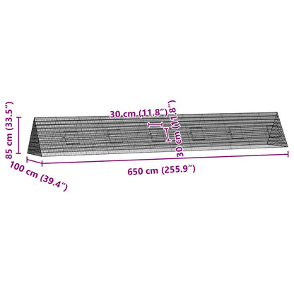 vidaXL Chicken Cage Silver 650 x 100 x 85 cm Galvanised Steel
