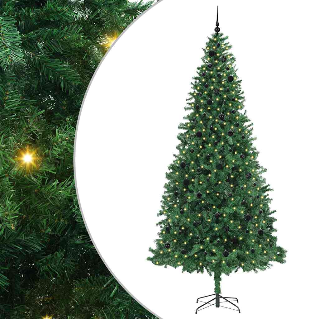 vidaXL Artificial Christmas Tree with 300 LEDs with Stand Green 300 cm