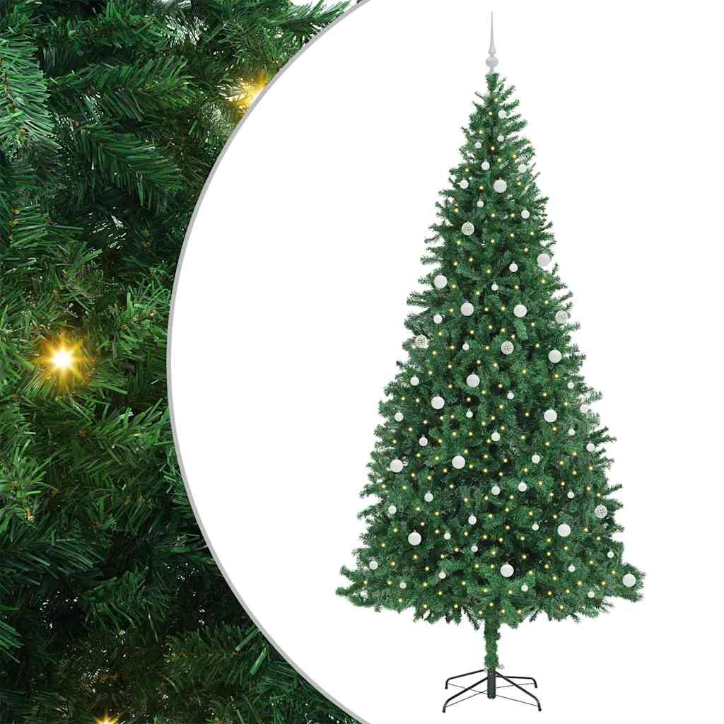 vidaXL Artificial Christmas Tree with 300 LEDs with Stand Green 300 cm