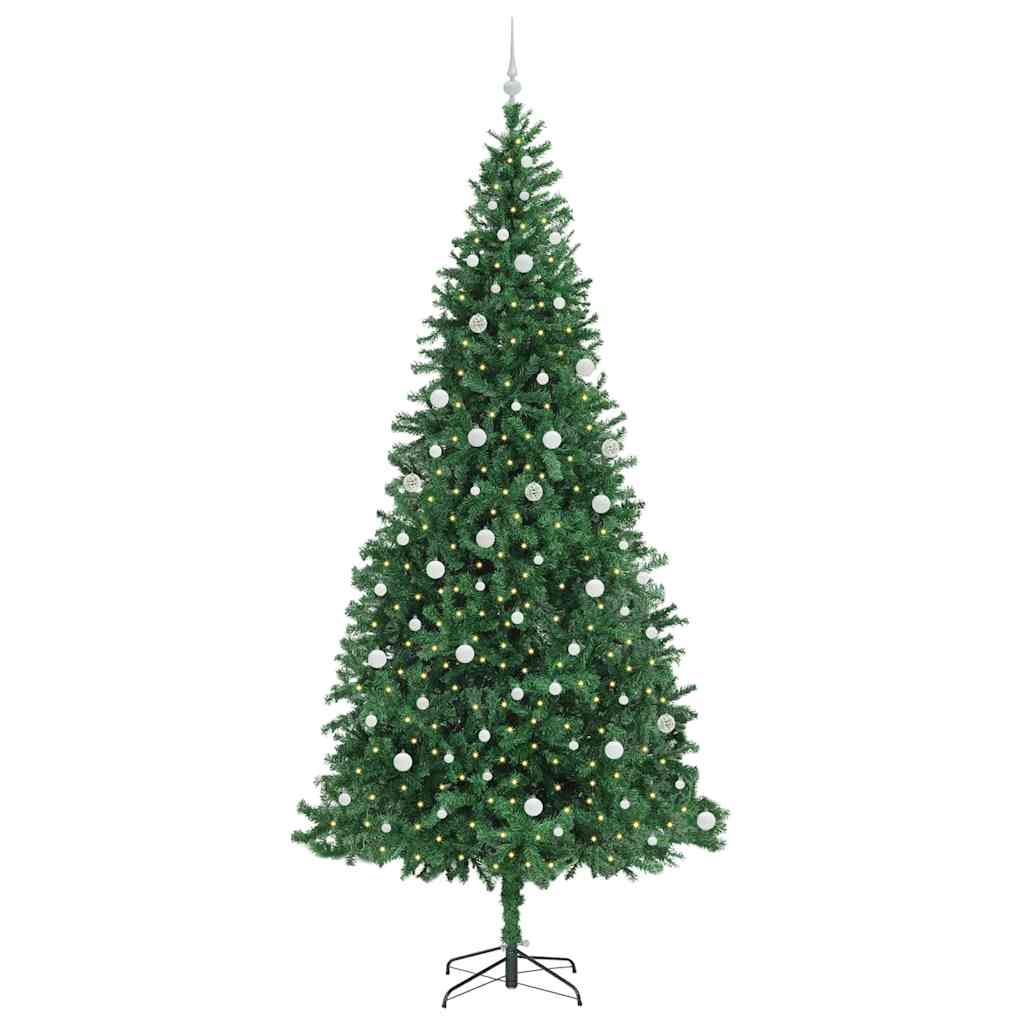 vidaXL Artificial Christmas Tree with 300 LEDs with Stand Green 300 cm