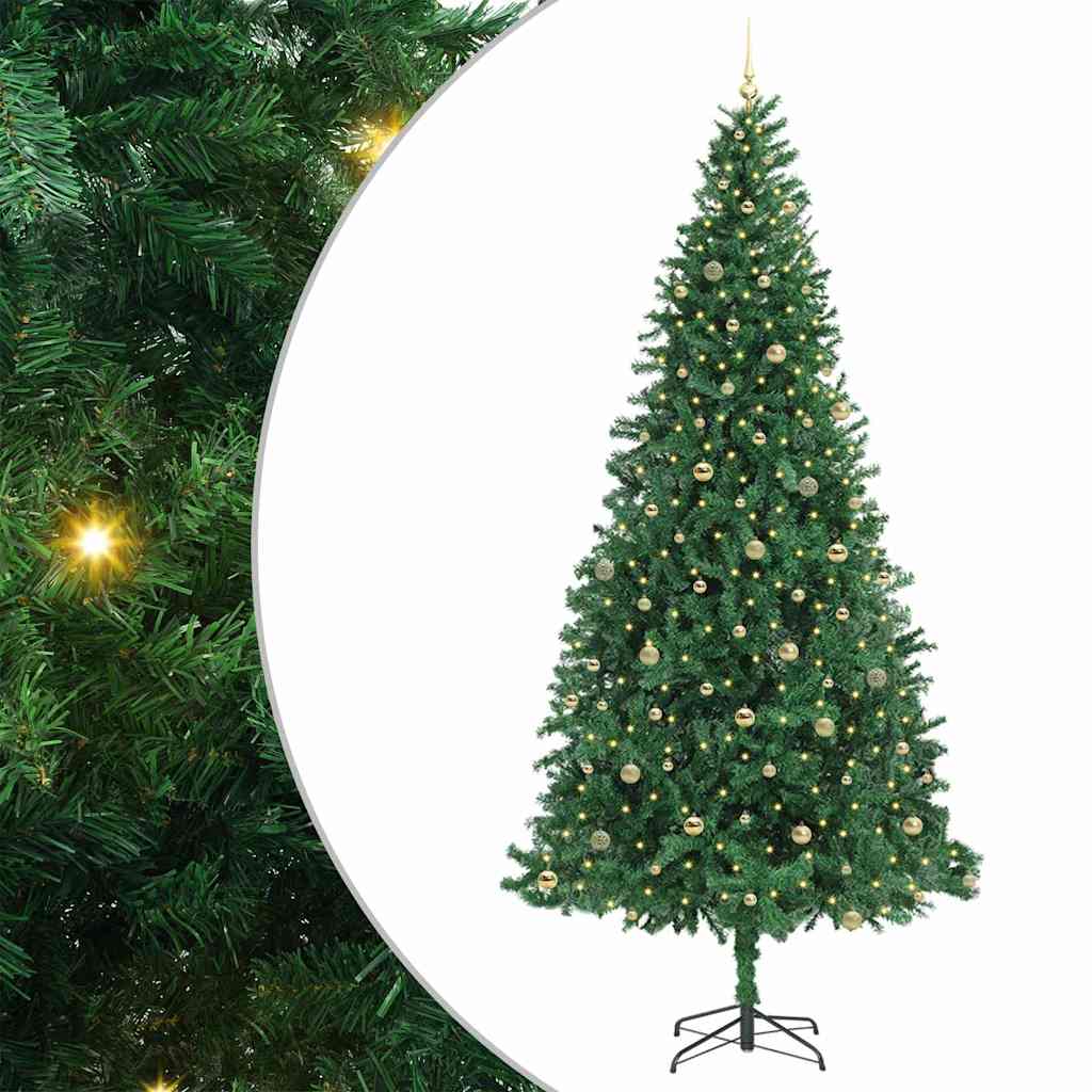 vidaXL Artificial Christmas Tree with 300 LEDs with Stand Green 300 cm