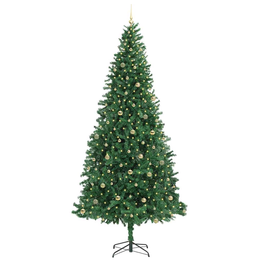 vidaXL Artificial Christmas Tree with 300 LEDs with Stand Green 300 cm