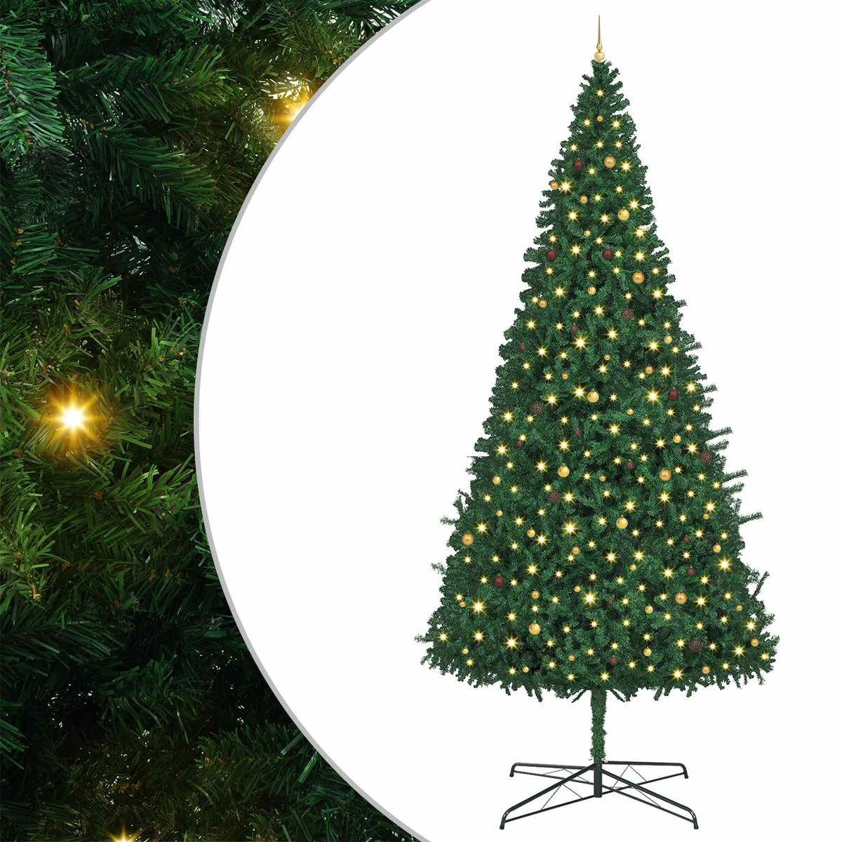 vidaXL Christmas Tree with Decorative String Lights Green 400 cm PVC