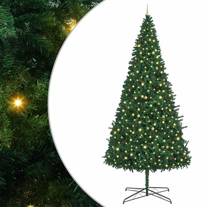 vidaXL Christmas Tree with Decorative String Lights Green 400 cm PVC