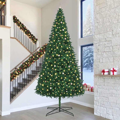 vidaXL Christmas Tree with Decorative String Lights Green 400 cm PVC