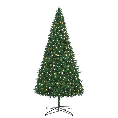 vidaXL Christmas Tree with Decorative String Lights Green 400 cm PVC