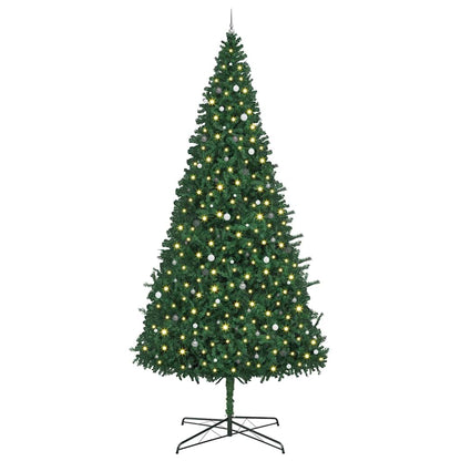 vidaXL Christmas Tree with Decorative String Lights Green 400 cm PVC