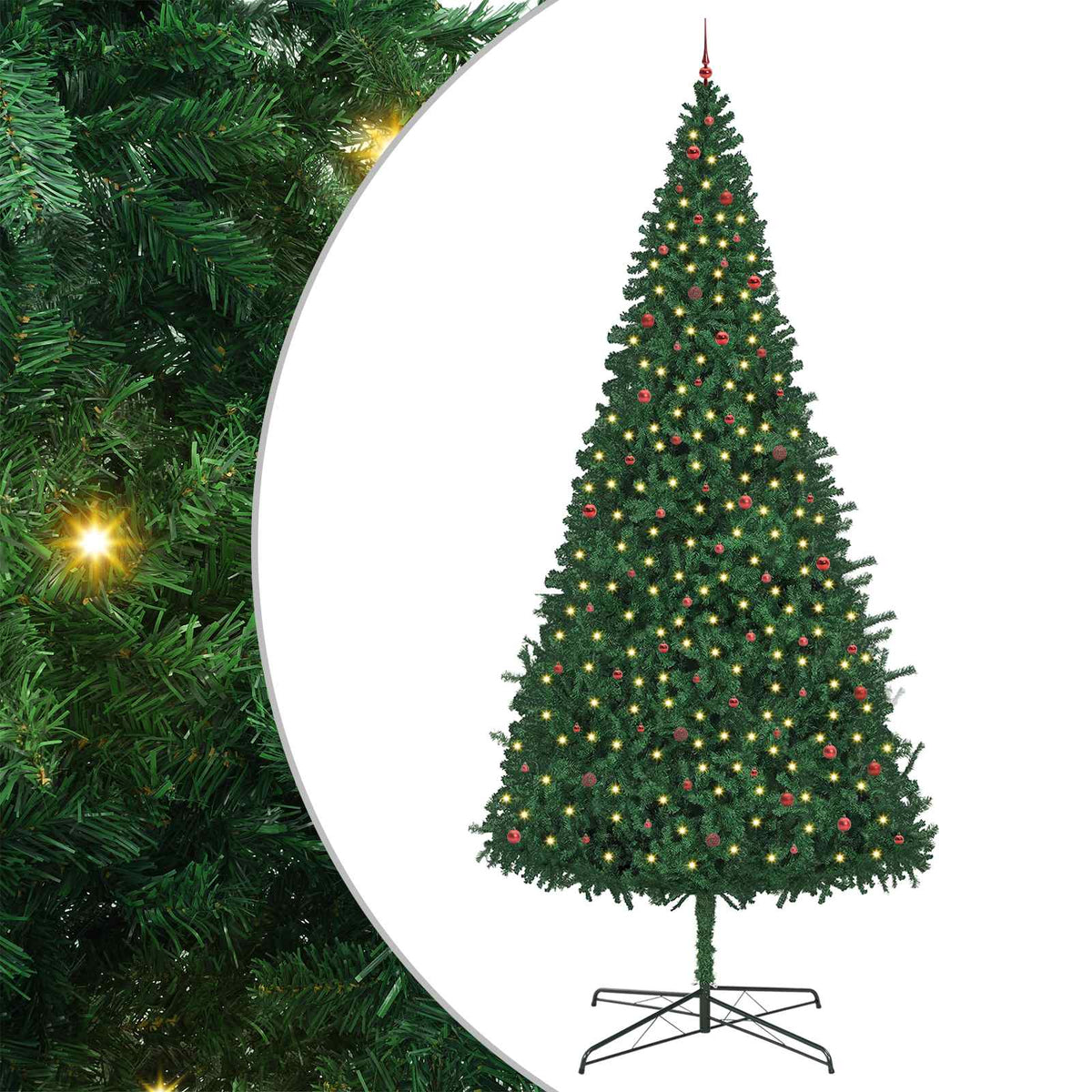 vidaXL Christmas Tree with Decorative String Lights Green 400 cm PVC