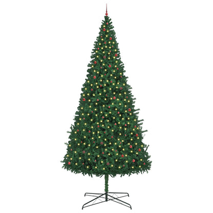 vidaXL Christmas Tree with Decorative String Lights Green 400 cm PVC