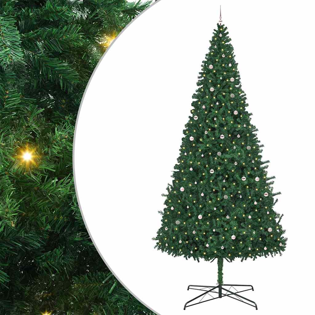 vidaXL Christmas Tree with Decorative String Lights Green 400 cm PVC