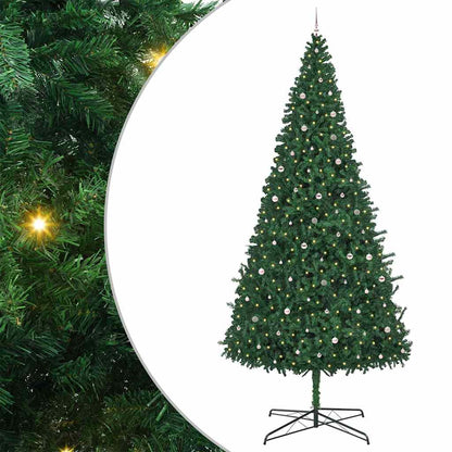 vidaXL Christmas Tree with Decorative String Lights Green 400 cm PVC