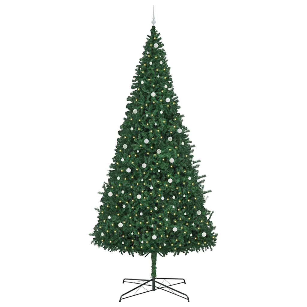 vidaXL Christmas Tree with Decorative String Lights Green 400 cm PVC