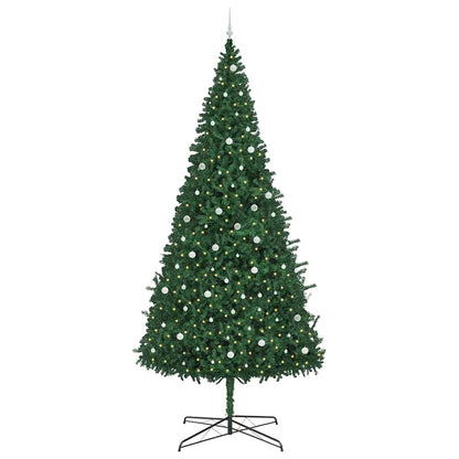 vidaXL Christmas Tree with Decorative String Lights Green 400 cm PVC