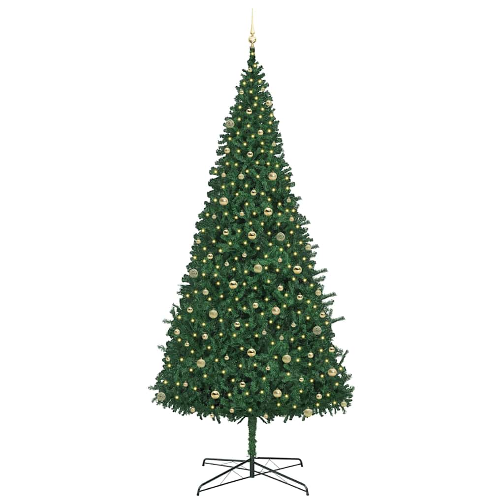 vidaXL Christmas Tree with Decorative String Lights Green 400 cm PVC
