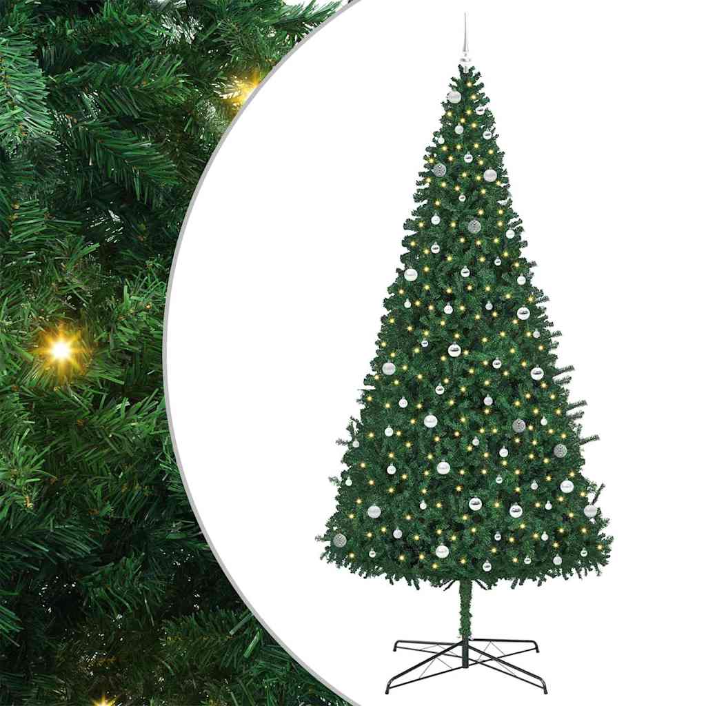 vidaXL Christmas Tree with Decorative String Lights Green 400 cm PVC