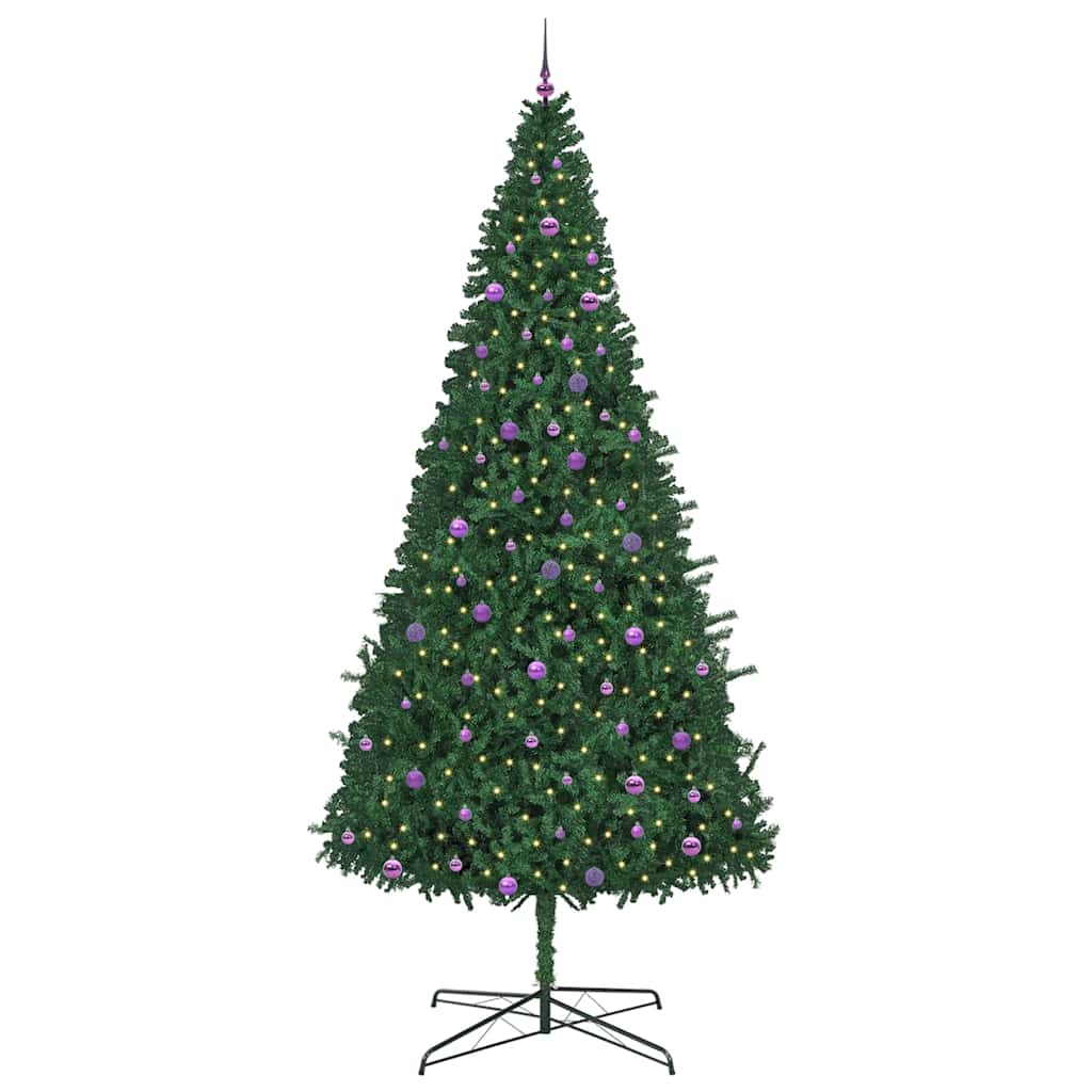 vidaXL Christmas Tree with Decorative String Lights Green 400 cm PVC