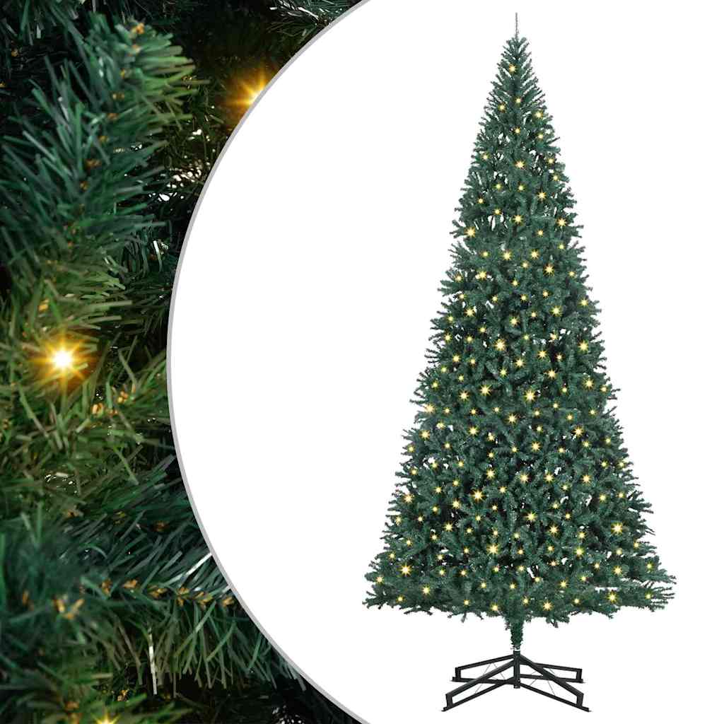 vidaXL Artificial Pre-lit Christmas Tree Green 500 cm PVC