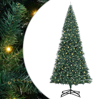 vidaXL Artificial Pre-lit Christmas Tree Green 500 cm PVC