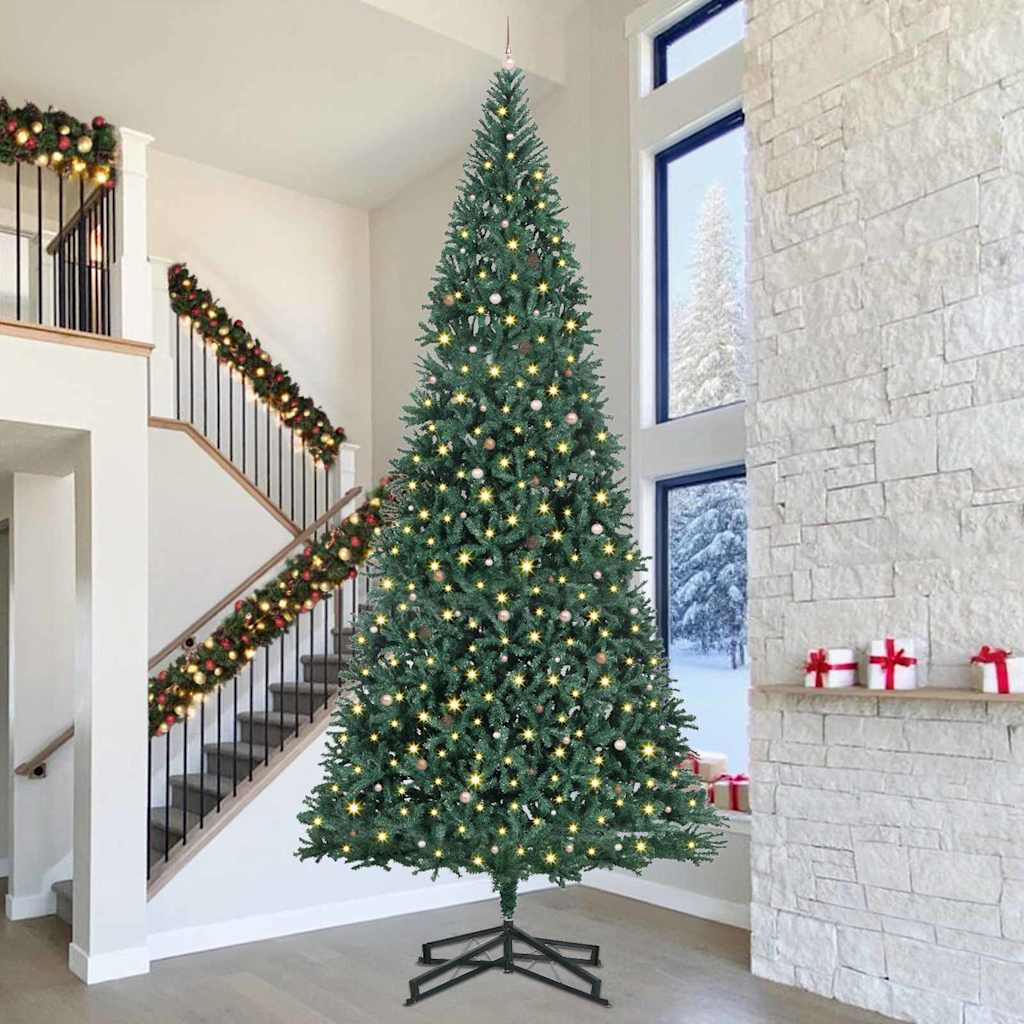 vidaXL Artificial Pre-lit Christmas Tree with Ball Set Green 500 cm