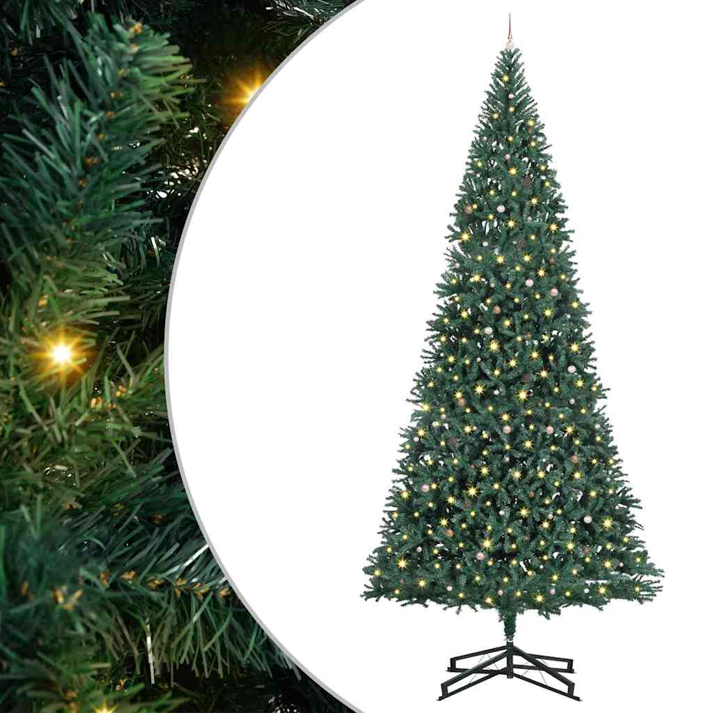 vidaXL Artificial Pre-lit Christmas Tree with Ball Set Green 500 cm