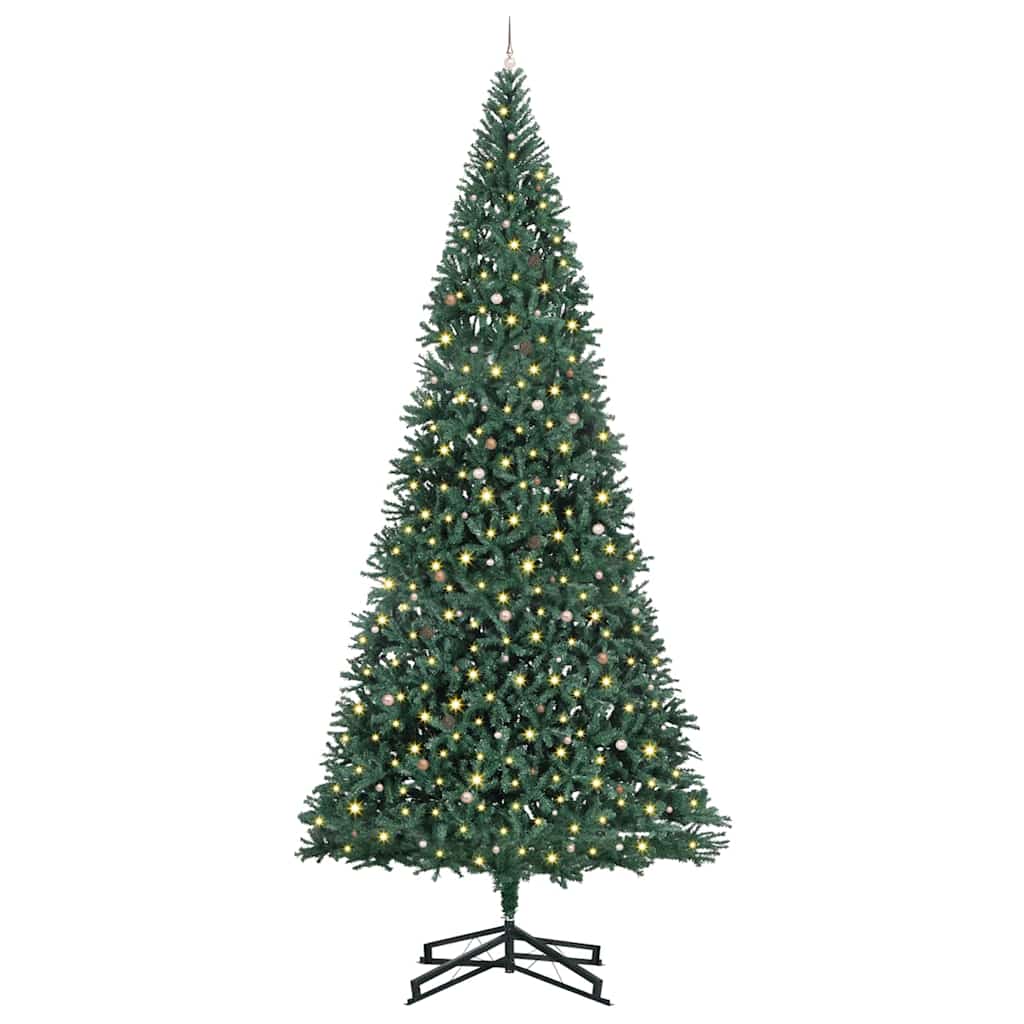 vidaXL Artificial Pre-lit Christmas Tree with Ball Set Green 500 cm