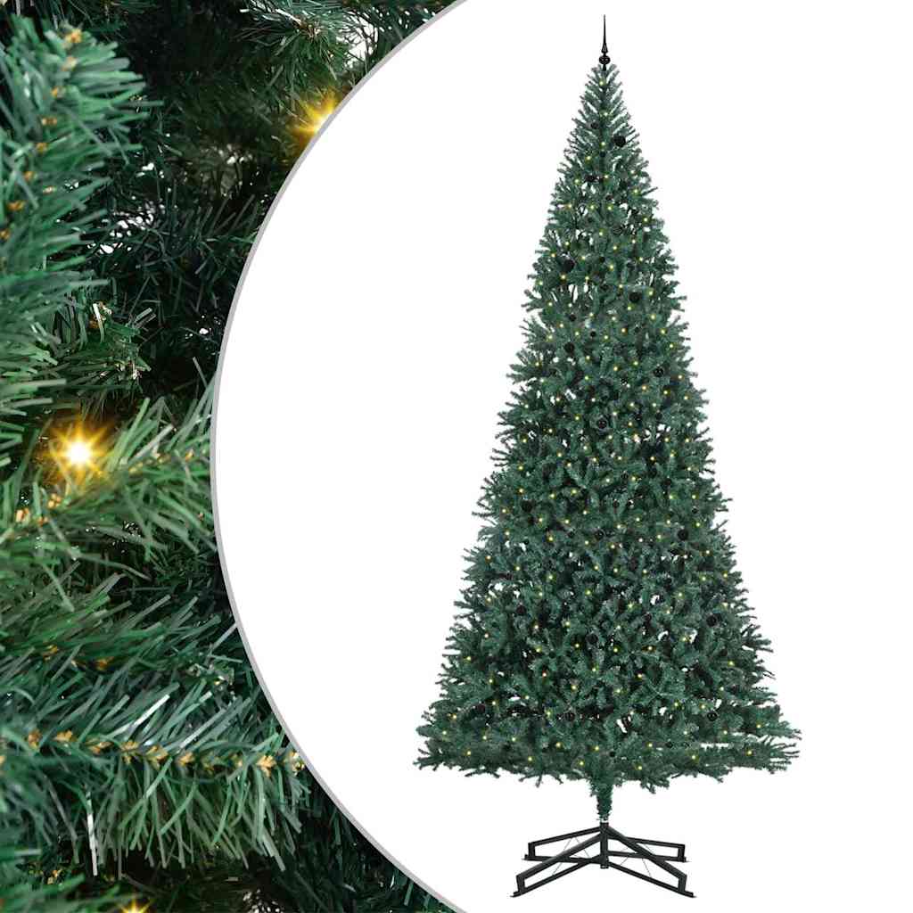 vidaXL Artificial Pre-lit Christmas Tree with Ball Set Green 500 cm