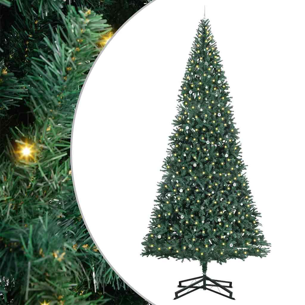 vidaXL Artificial Pre-lit Christmas Tree with Ball Set Green 500 cm