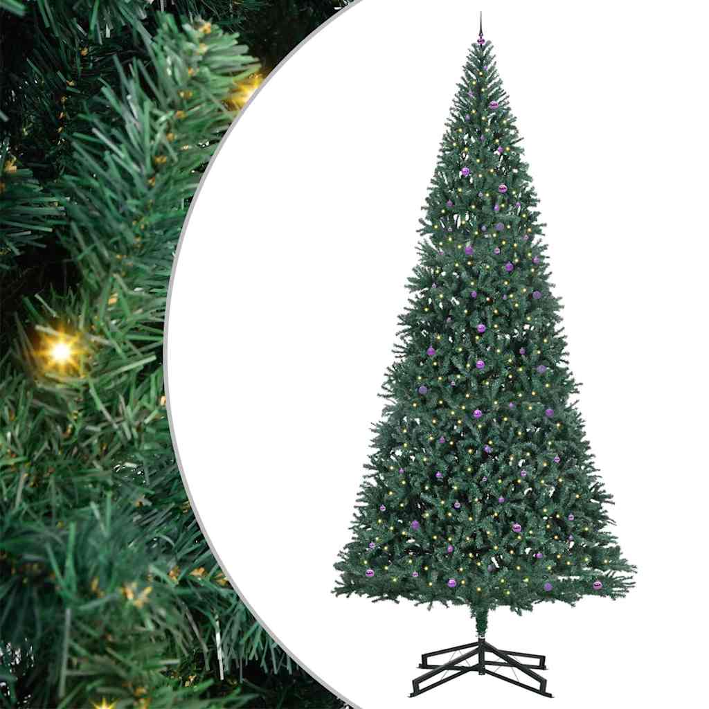 vidaXL Artificial Pre-lit Christmas Tree with Ball Set Green 500 cm