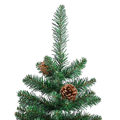 vidaXL Slim Christmas Tree Green 150 cm PVC and Solid Pine wood