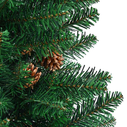 vidaXL Slim Christmas Tree Green 150 cm PVC and Solid Pine wood