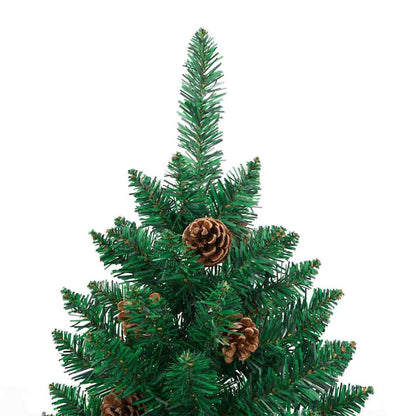 vidaXL Slim Christmas Tree Green 180 cm PVC and Solid Pine wood